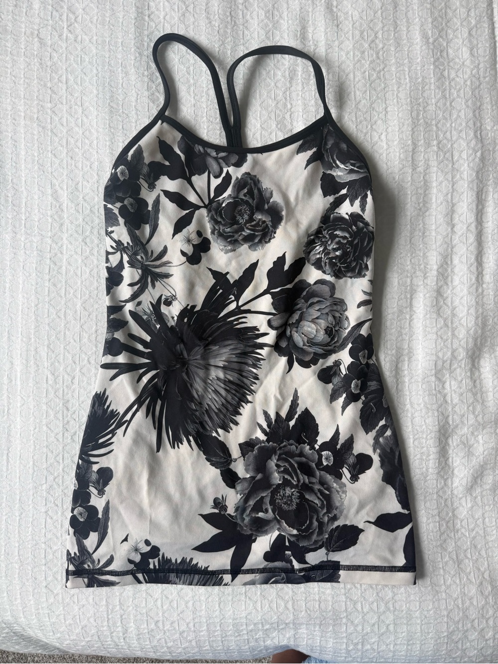 lululemon athletica Black & White Floral Strappy Tank